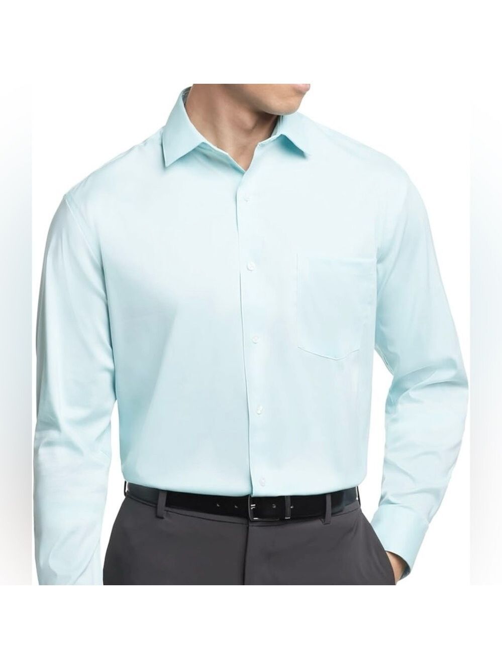 Pronto Uomo Cotton Slim Fit Light Blue Dress Shirt - Size 17.5 32/33
